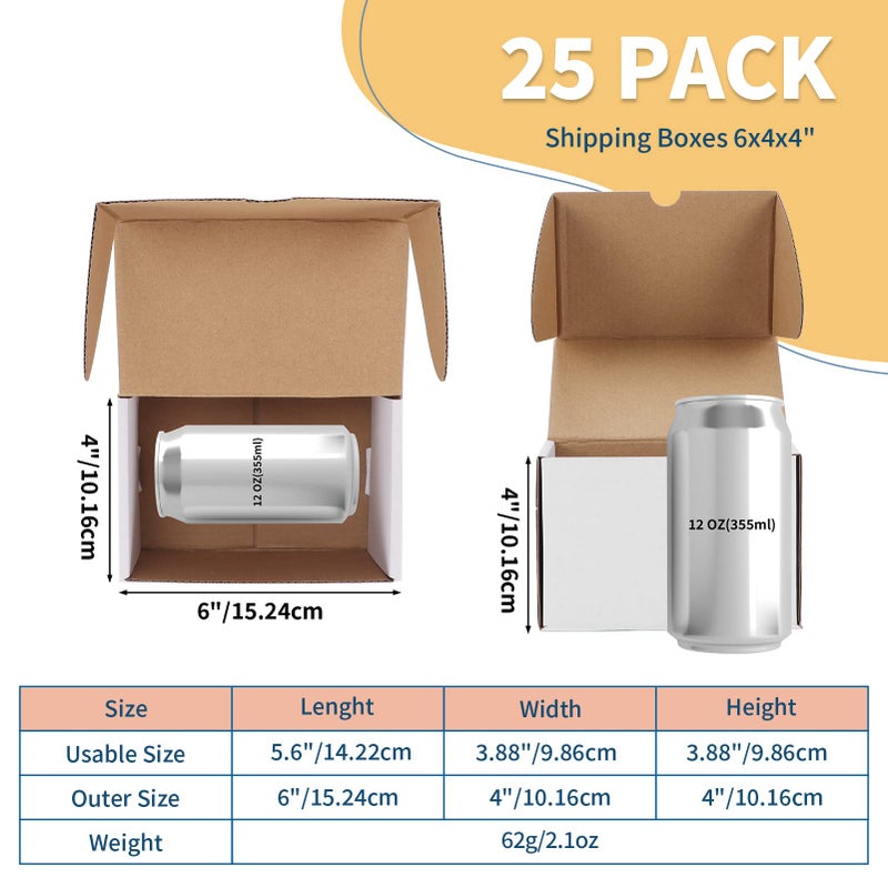 ZBEIVAN 6x4x4 White Shipping Boxes Set of 25  Corrugated Cardboard Mailer Boxes for Packaging Small Business Mailing Gifts - Image 2